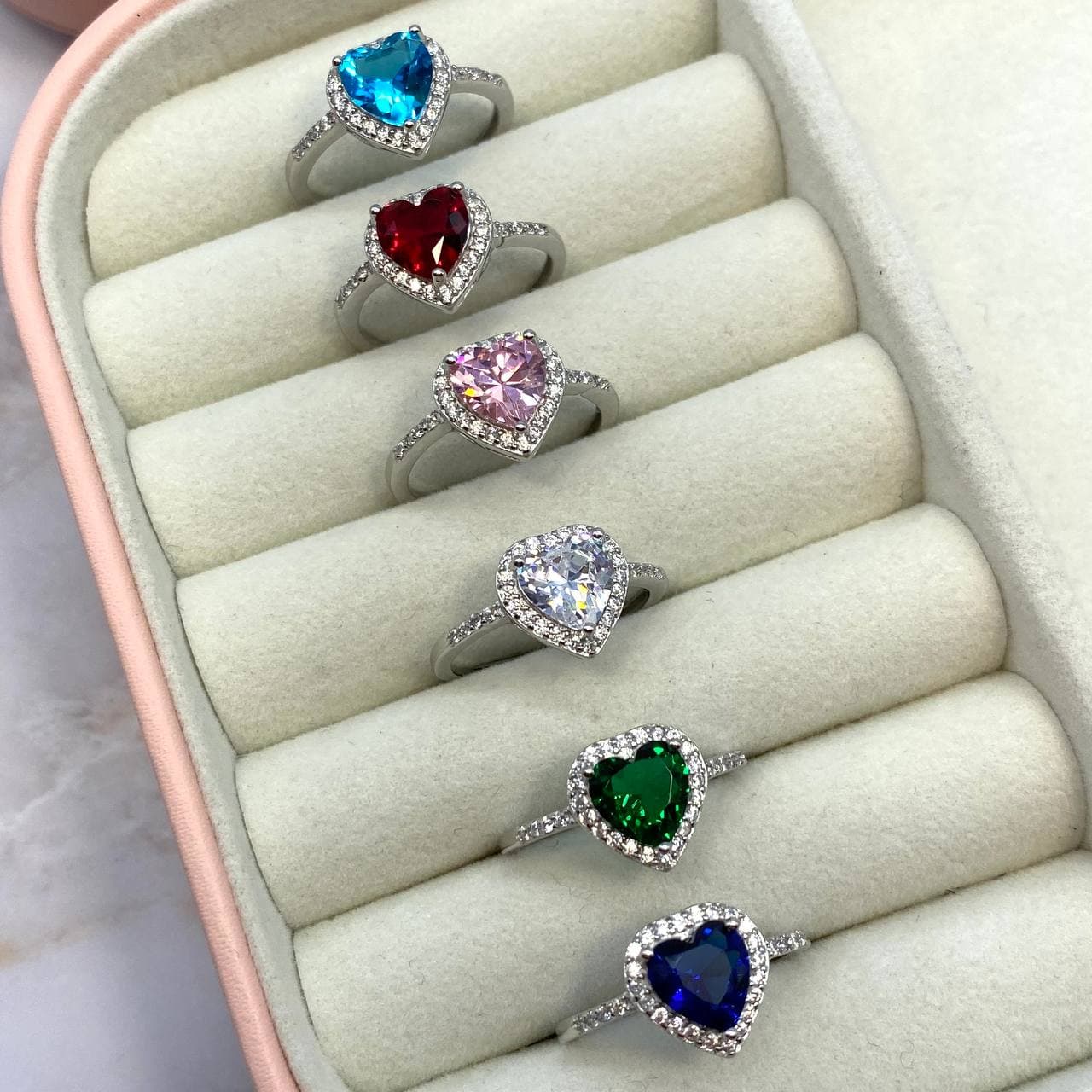 Girl heart shape New luxury Ring