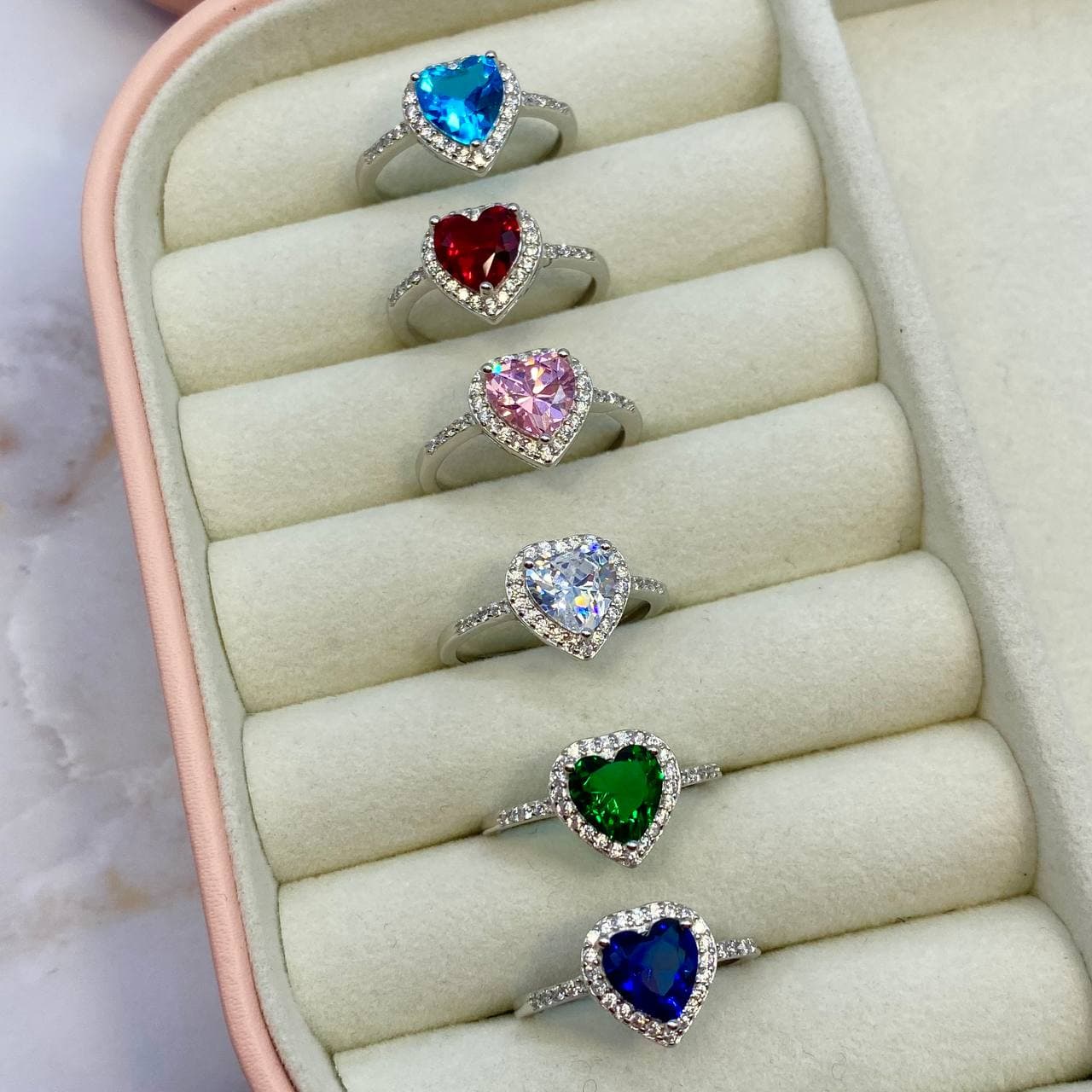 Girl heart shape New luxury Ring