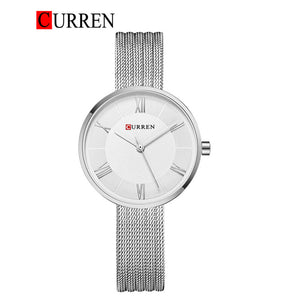 CURREN Original Brand Mesh Band Wrist Watch For Women With Brand (Box & Bag)-9020