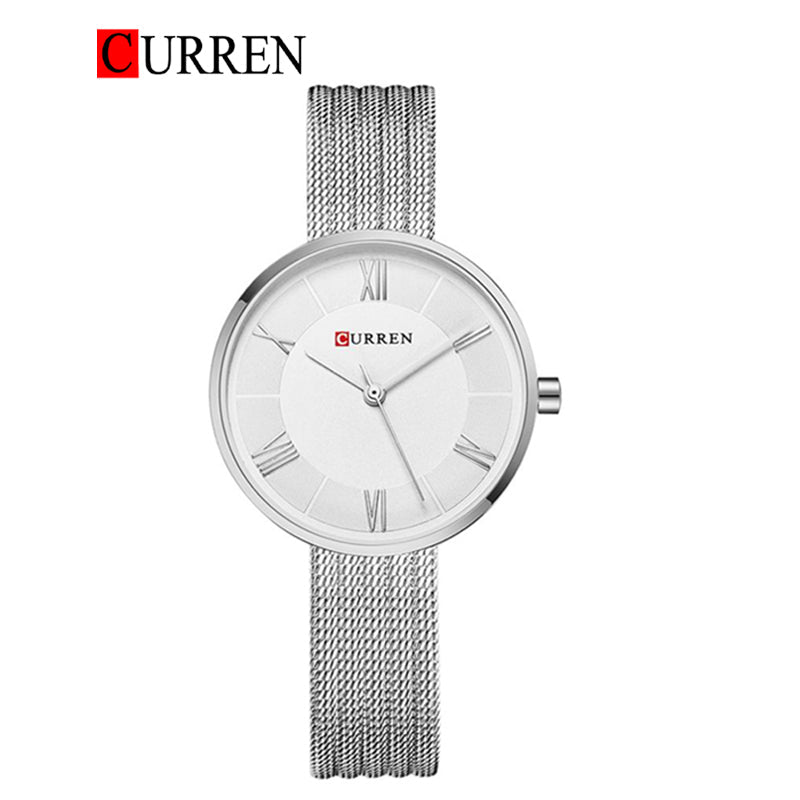 CURREN Original Brand Mesh Band Wrist Watch For Women With Brand (Box & Bag)-9020