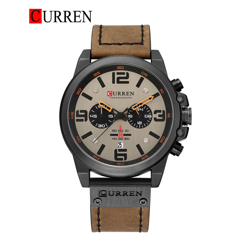 CURREN Original Brand Leather Straps Wrist Watch For Men With Brand (Box & Bag)-8314