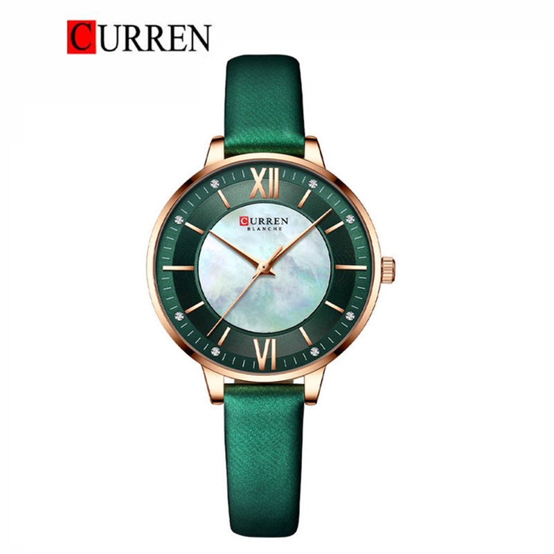 CURREN Original Brand Leather Straps Wrist Watch For Women With Brand (Box & Bag)-9080