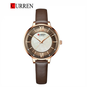 CURREN Original Brand Leather Straps Wrist Watch For Women With Brand (Box & Bag)-9080