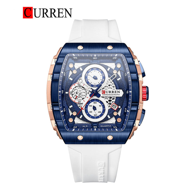 CURREN Original Brand Rubber Straps Wrist Watch For Men With Brand (Box & Bag)-8442