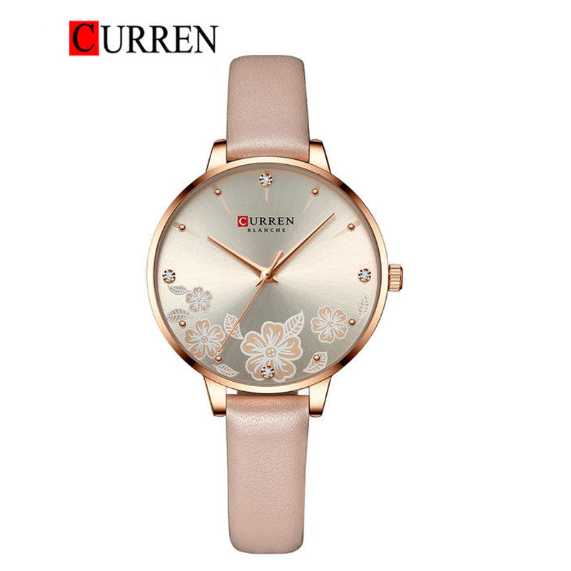 CURREN Original Brand Leather Straps Wrist Watch For Women With Brand (Box & Bag)-9068