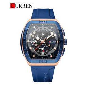 CURREN Original Brand Rubber Straps Wrist Watch For Men With Brand (Box & Bag)-8443