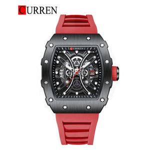 CURREN Original Brand Rubber Straps Wrist Watch For Men With Brand (Box & Bag)-8438