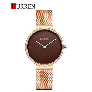 CURREN Original Brand Mesh Band Wrist Watch For Women With Brand (Box & Bag)-9016