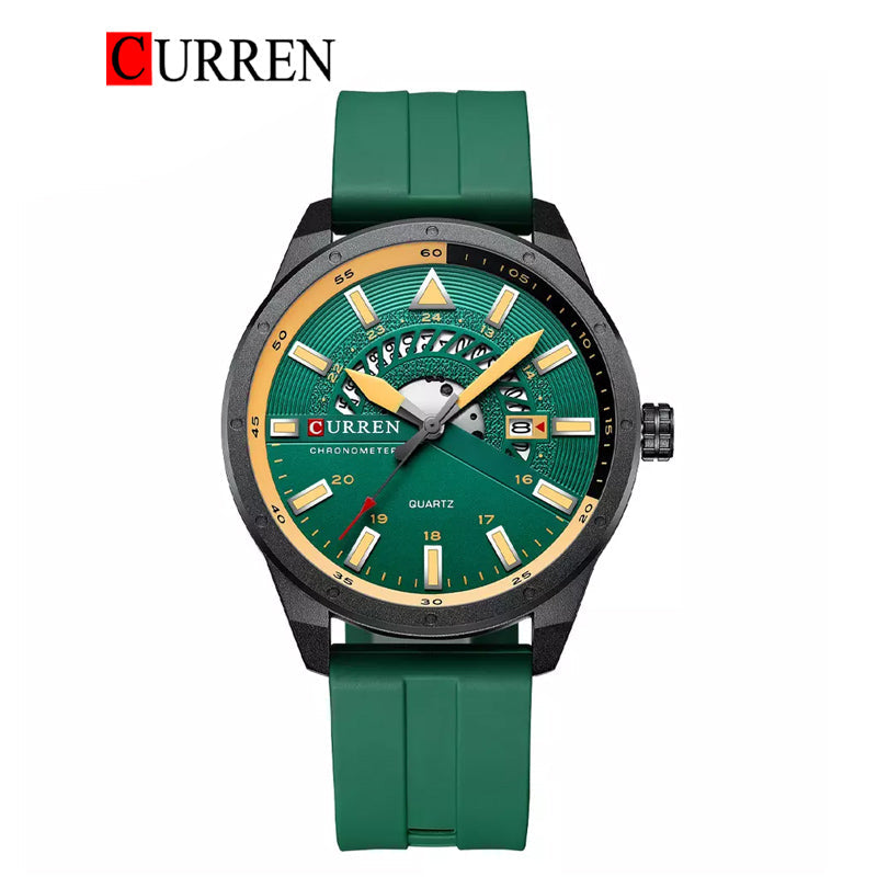 CURREN Original Brand Rubber Straps Wrist Watch For Men With Brand (Box & Bag)-8421