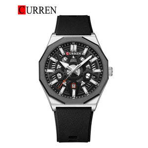 CURREN Original Brand Rubber Straps Wrist Watch For Men With Brand (Box & Bag)-8437