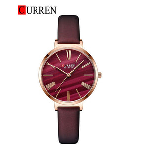 CURREN Original Brand Leather Straps Wrist Watch For Women With Brand (Box & Bag)-9076